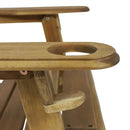 Outdoor Adirondack Chair With Slat Back And Cup Holder - Natural