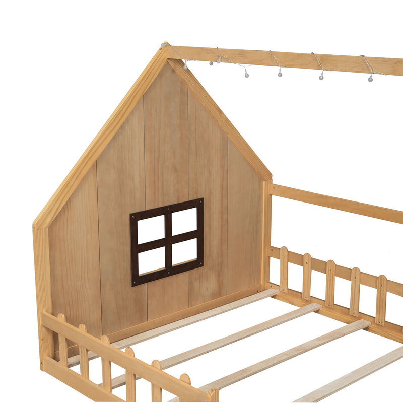 House Bed With Window And Fence