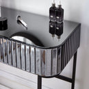 Mirrored Makeup Vanity Table With Stainless Steel Base And 2 Drawers