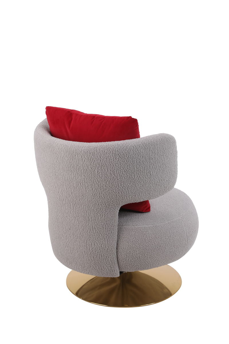 Swivel Accent Chair Armchair, Round Barrel Chair For Living Room Bedroom