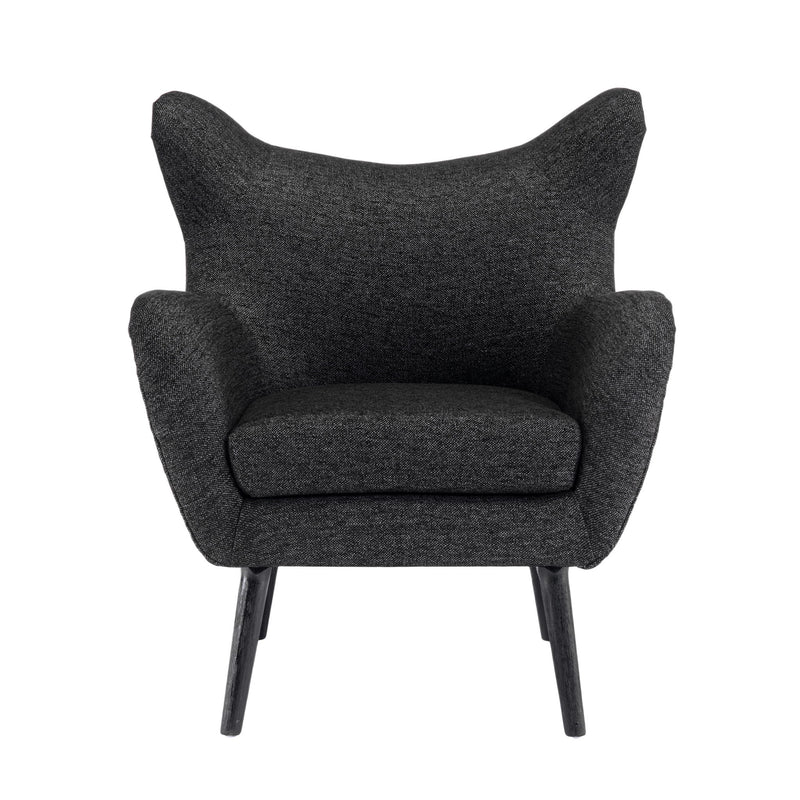 Mid - Century Modern Arm Chair With Wingback Design Wood Legs