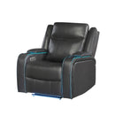 Blanca - Power Recliner With LED - Charcoal