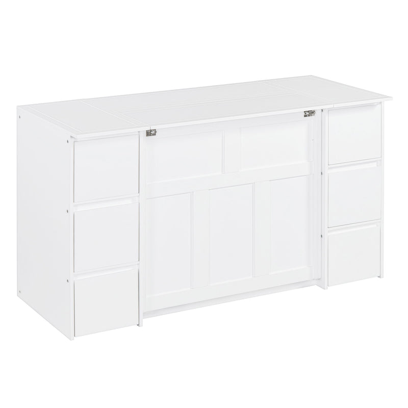 Murphy Bed With Drawers, Cabinets, And USB Ports