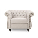 Nexuson - Upholstered Chesterfield Chair With Deep Tufted And Nailhead Trim