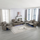 Home Theater Recliner Set Manual Recliner Chair With A LED Light Strip Two Built-In Cup Holders For Living Room