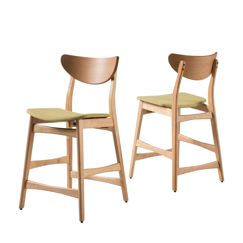 Retro Modern Counter Height Chair Set With Cushioned Seats