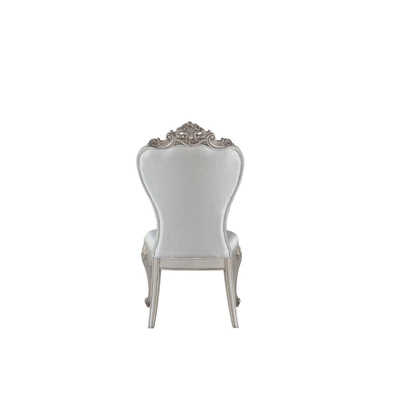 Gorsedd - Side Chair (Set of 2) - Cream Fabric & Antique White - Atlantic Fine Furniture Inc