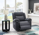Domana Dark Blue Polished Microfiber Power Nirion Recliner with Lift, Heating& Massage Chair