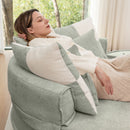 Modern Oversized Round Barrel Accent Chair With Ottoman