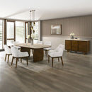 Kasha - Dining Table With Marble Top Top - Vintage Oak