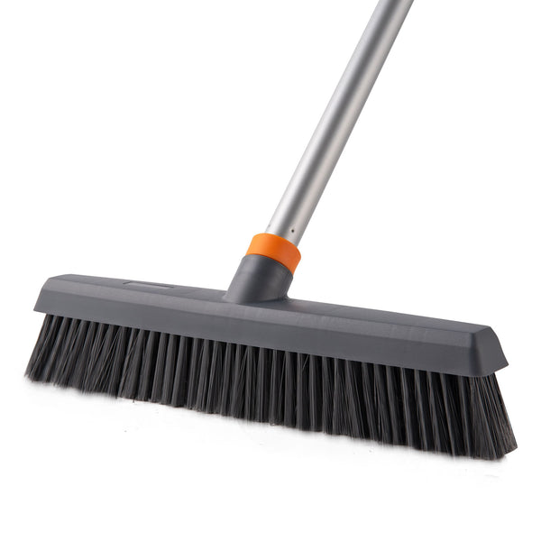 Adjustable Floor Brush With Squeegee Powerful Cleaner For Concrete, Tile, Bathrooms, Kitchens, Garages, And Pools - Black