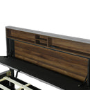 Queen size Upholstered Platform Bed with Storage Headboard, Twin XL Size Trundle & 2 drawers and a set of Sockets & USB Ports, Linen Fabric, Gray