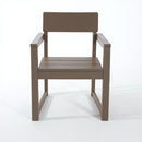 5 Piece Outdoor Dining Set For 4, Weather Resistant Patio Table With Umbrella Hole And 4 Armrest Chairs Garden Furniture For Backyard - Wood