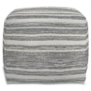 Carina - Square Woven Pouf - Black White