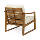 Outdoor Acacia Wood Club Chairs With Water Resistant Cushions - Teak / Beige