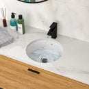 Ceramic Round Undermount Bathroom Sink With Overflow, European Style - White