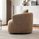 360° Swivel Barrel Sofa Chair With Throw Pillow, Chenille Upholstered Accent Chair