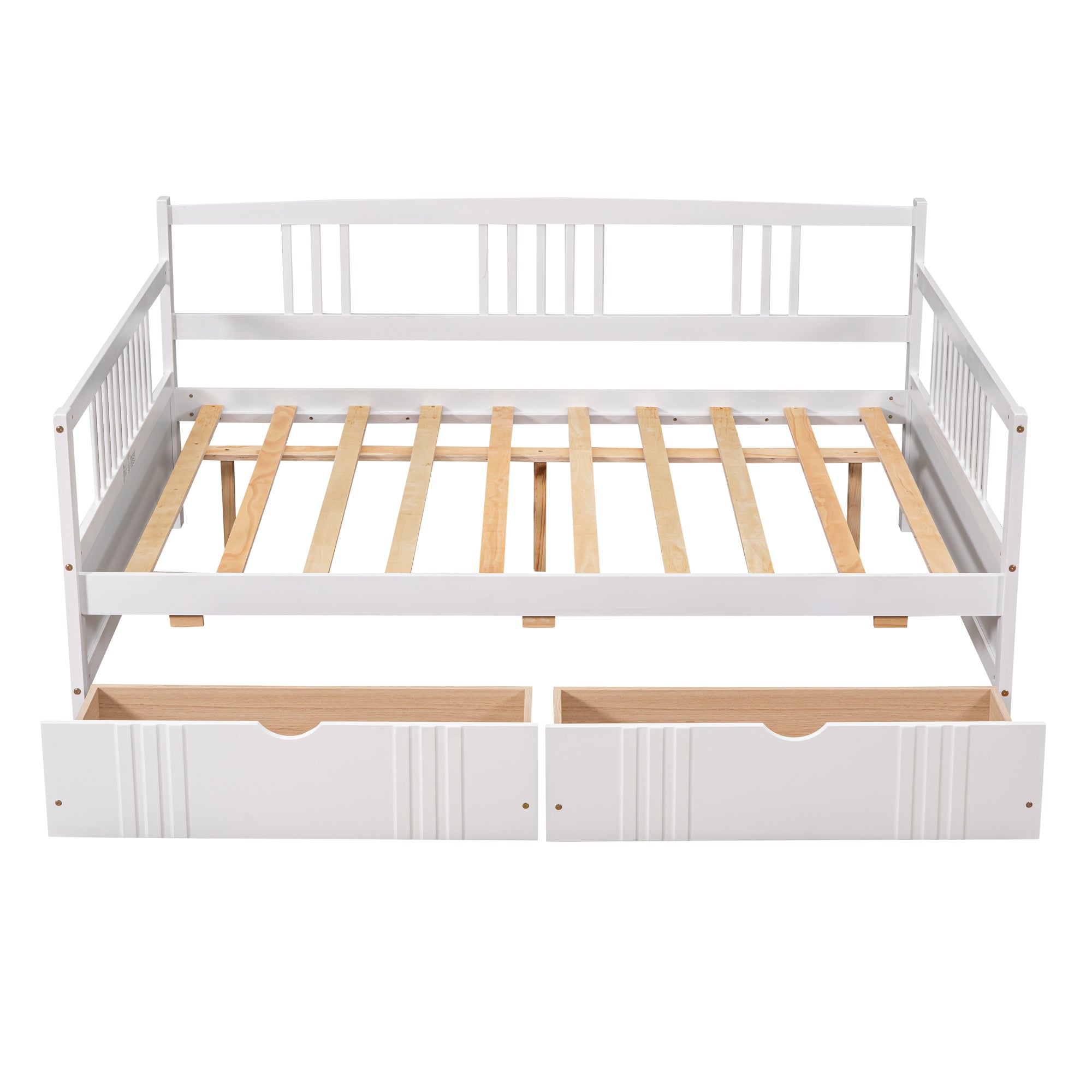 Full Size Daybed Wood Bed with Two Drawers,White(OLD  SKU:LP000058AAK) - Atlantic Fine Furniture Melbourne FL
