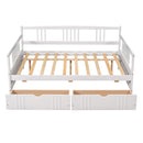 Full Size Daybed Wood Bed with Two Drawers,White(OLD  SKU:LP000058AAK)