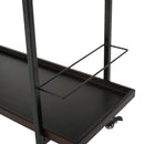 Modern Industrial Bar Cart With Shelving And Casters