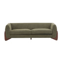 Contemporary Boucle Sherpa Sofa With Birch Wood Legs
