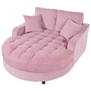 Modern Chaise Lounge Upholstered Sofa Couch With Tufted Seat And Detachable Pillows For Living Room