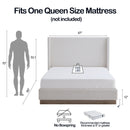 Hosford - Minimalist Upholstered Wingback Bed With Wood Base Platform