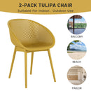 2 Piece Durable Single Chair With Mesh Hollow Out Design