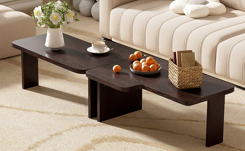 Modern Minimalist Coffee Table Set With Splicing Design