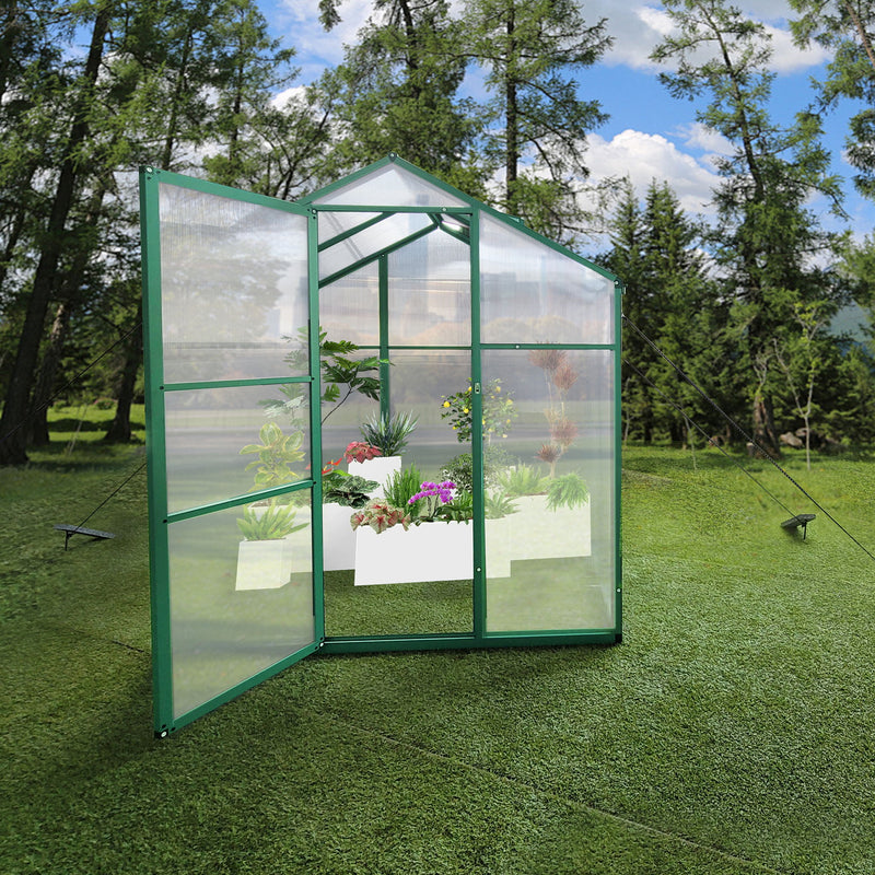 Polycarbonate Walk-In Greenhouse, Raised Base For Outdoor In All Season