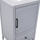 20" Bathroom Vanity With Sink, Bathroom Cabinet With A Door, Door Shelf Storage And Adiustable Foot Pads, A Drawer - Gray