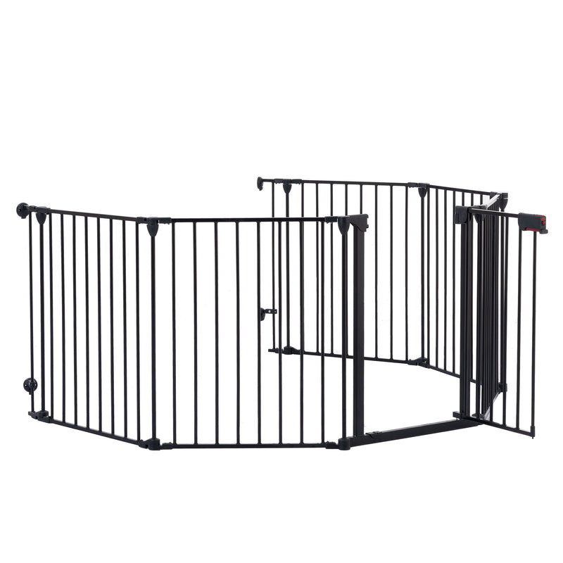 Adjustable Safety Gate Play Yard Metal Doorways Fireplace Fence Christmas Tree Fence Gate For House Stairs Gate Prohibited Area Fence