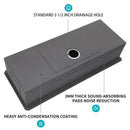 Undermount Workstation Kitchen Sink Stainless Steel Single Bowl