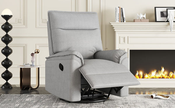 360 Degree Swivel Recliner Manual Recliner Chair Theater Recliner Sofa For Living Room, Grey