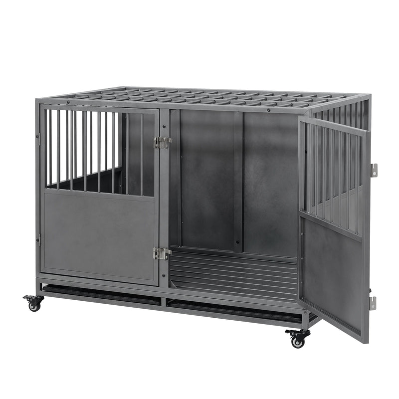 Heavy Duty Dog Crate - Silver Gray