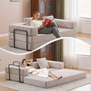 Floor Couch, Convertible Floor Sofa Bed With Pillow Back Support Armrest