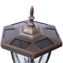 Stratford - Heavy Duty Cast Aluminum Mailbox With Post And Solar Light, Fluted Base, Decorative Modern Mailbox - Brown