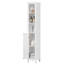 Slim Tall Bathroom Storage Cabinet With Adjustable Shelves, Anti Tip Freestanding Cabinet - White