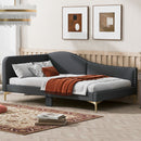 Upholstered Daybed With Headboard And Armrest, Support Legs