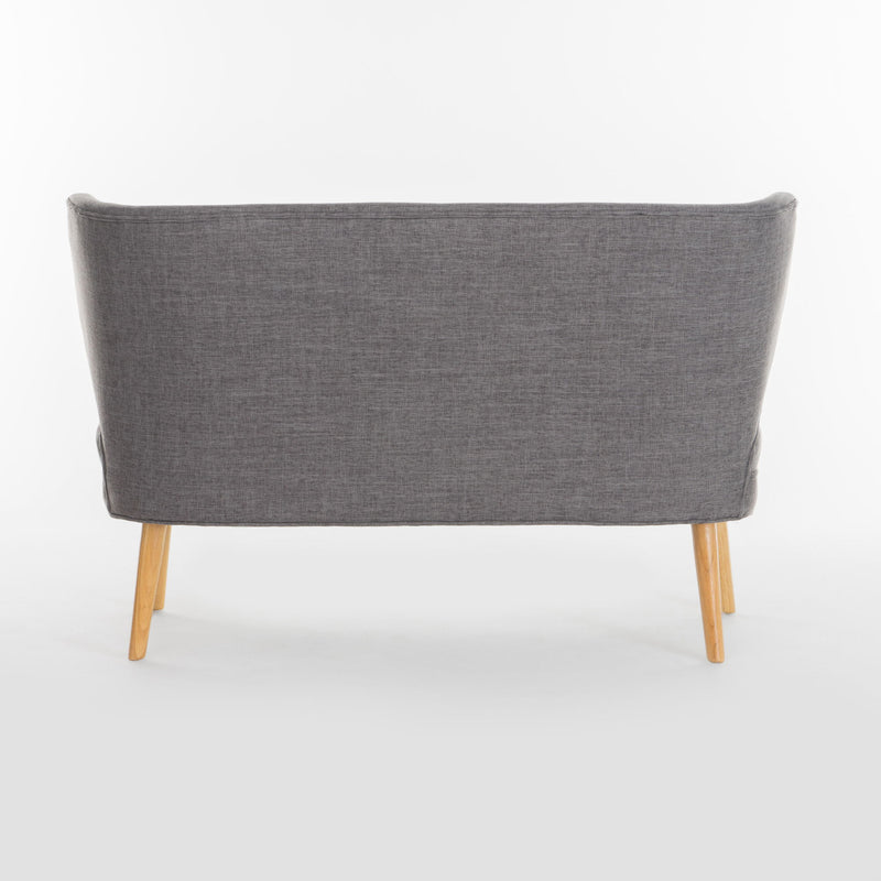 Elegant Classic Upholstered Loveseat With Curved Backrest