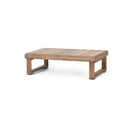 Outdoor Coffee Table With Slat Design And Sled Base - Brown