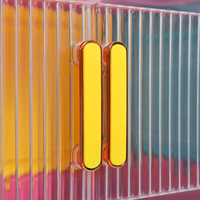 Folding Storage Cabinet With Magnetic Doors And Wheels