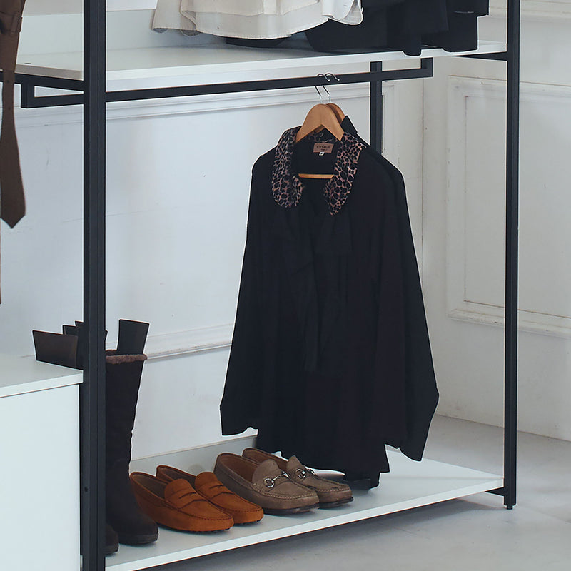 Fiona - Freestanding Walk In Wood Closet System With Metal Frame Melamine - White