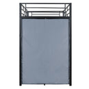 Loft Bed With Desk, Shelves, Power Outlet, LED Light And Wardrobe