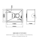 Modern Style Undermount Sink With Stainless Steel, Deep Single Bowl