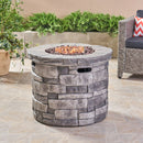 Contemporary Circular Fire Pit With 40, 000 Btu - Gray