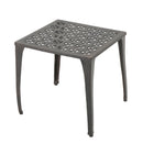 Lunaire - Outdoor Square Cast Aluminum Side Table With Lattice Top And Curved Legs - Bronze