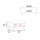 Coffee Table 1 Shelf, 4 Legs - Black