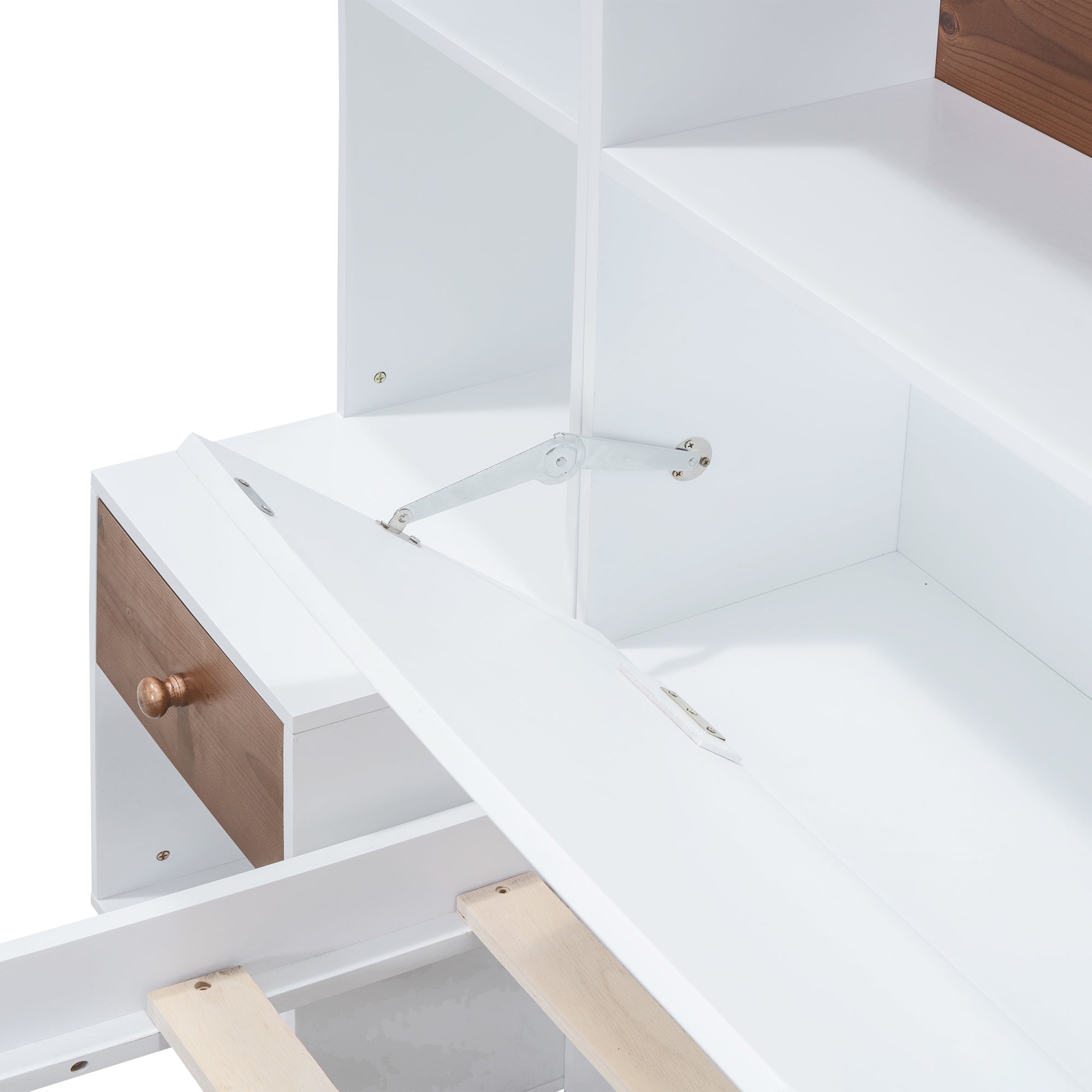 Full Size Platform Bed with Storage Headboard and Drawers, White - Atlantic Fine Furniture Melbourne FL