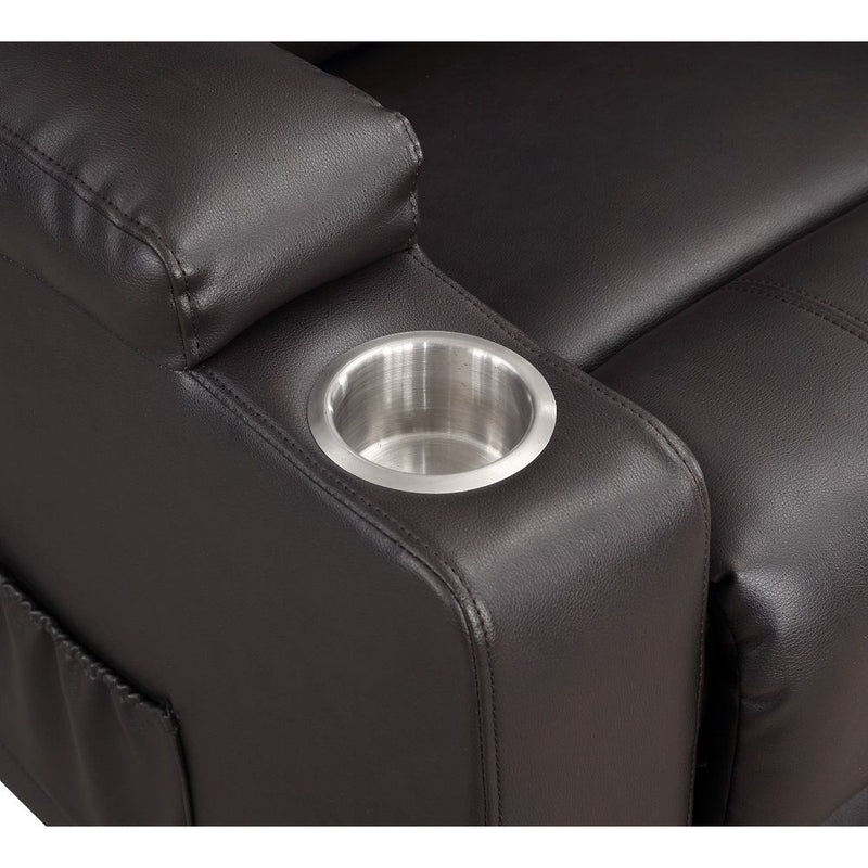 Seat Construction: Pocket Coil Tight Seat & Back Cushion Power Lift 2 Cup Holders Included Cushion Thickness: 6"